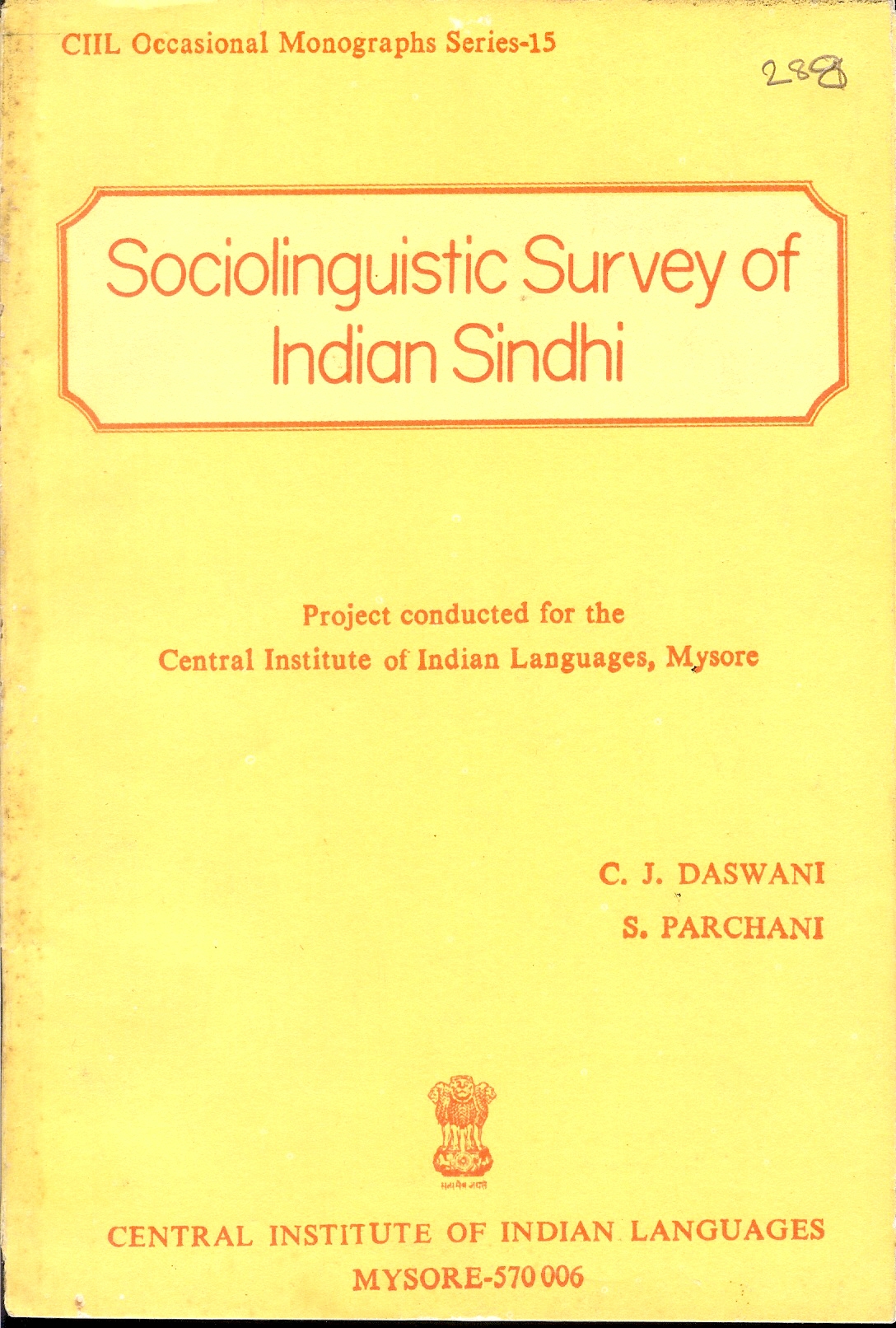 Sociolinguistic Survey of Indian Sindhi